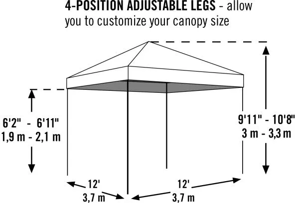 12x12 ft. Special Event Straight Leg Heavy Duty Pop-Up Canopy Tent - Assorted Colours