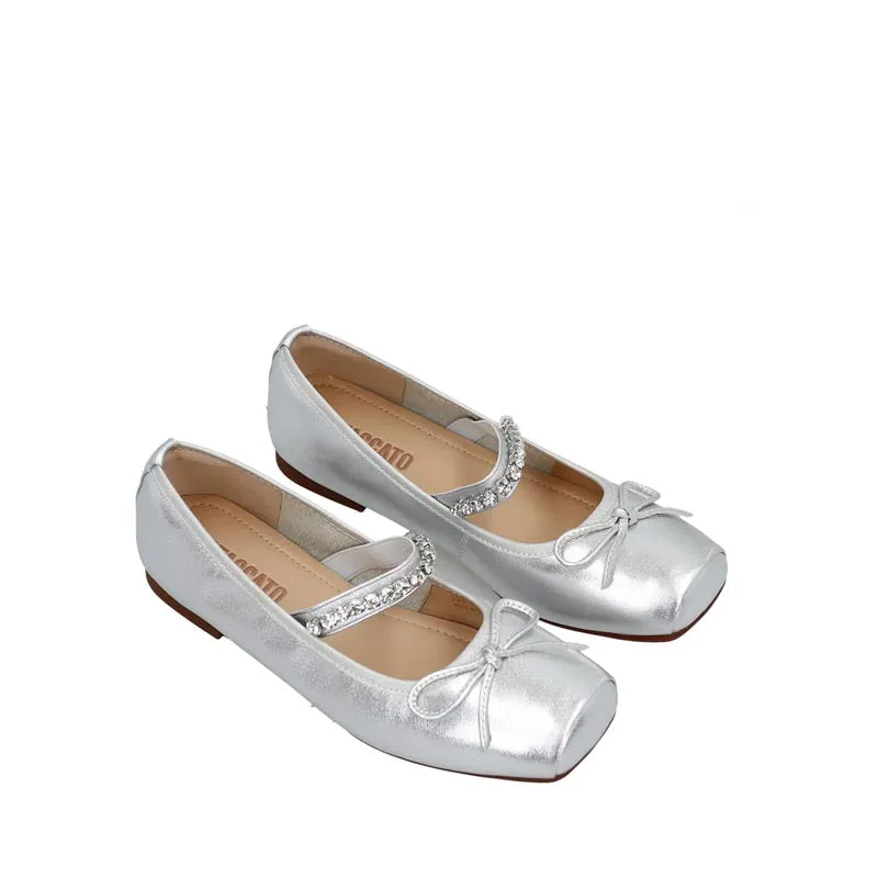 39917-SLR Women Flats - Silver