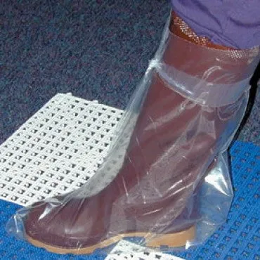 (500/Case) Clear Plastic Boot Shoe Covers 16" tall with ties