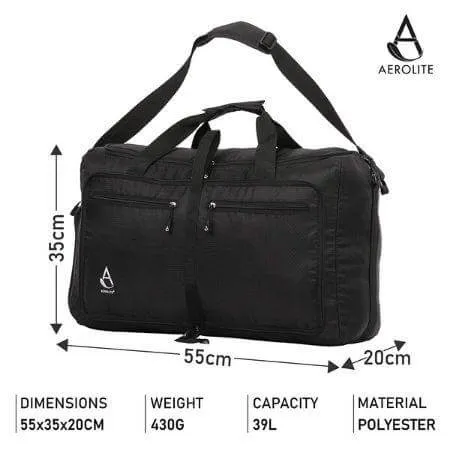 Aerolite (55x35x20cm) Lightweight Foldable Cabin Luggage Holdall