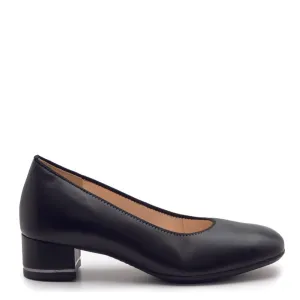 Ara Women's Gabrielle Block Heel Pump Black Nappa Leather