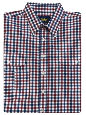 Bisley LS Brushed Cotton Small Check Shirt