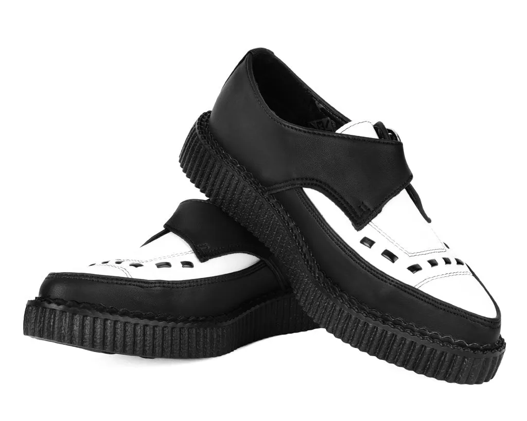 Black & White TUKskin Pointed Buckle Creeper