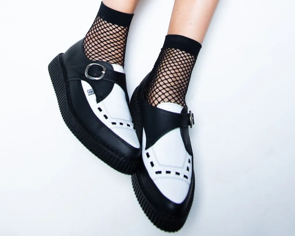 Black & White TUKskin Pointed Buckle Creeper