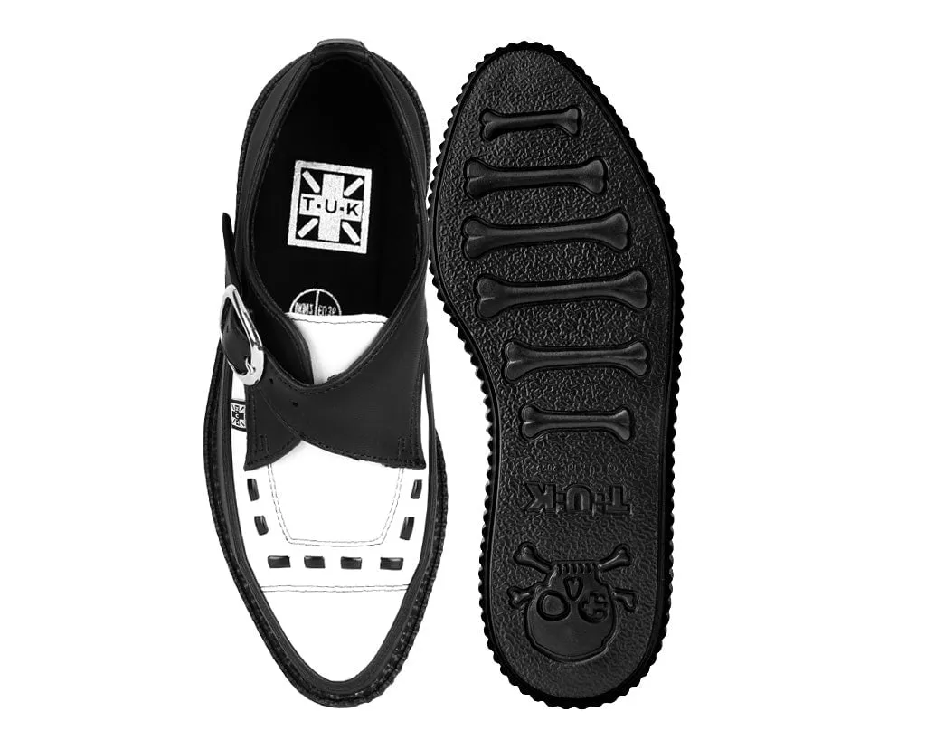 Black & White TUKskin Pointed Buckle Creeper