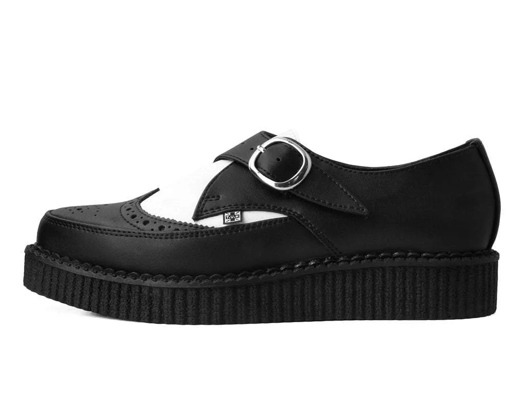 Black & White TUKskin™ Wing Buckle Pointed Creeper