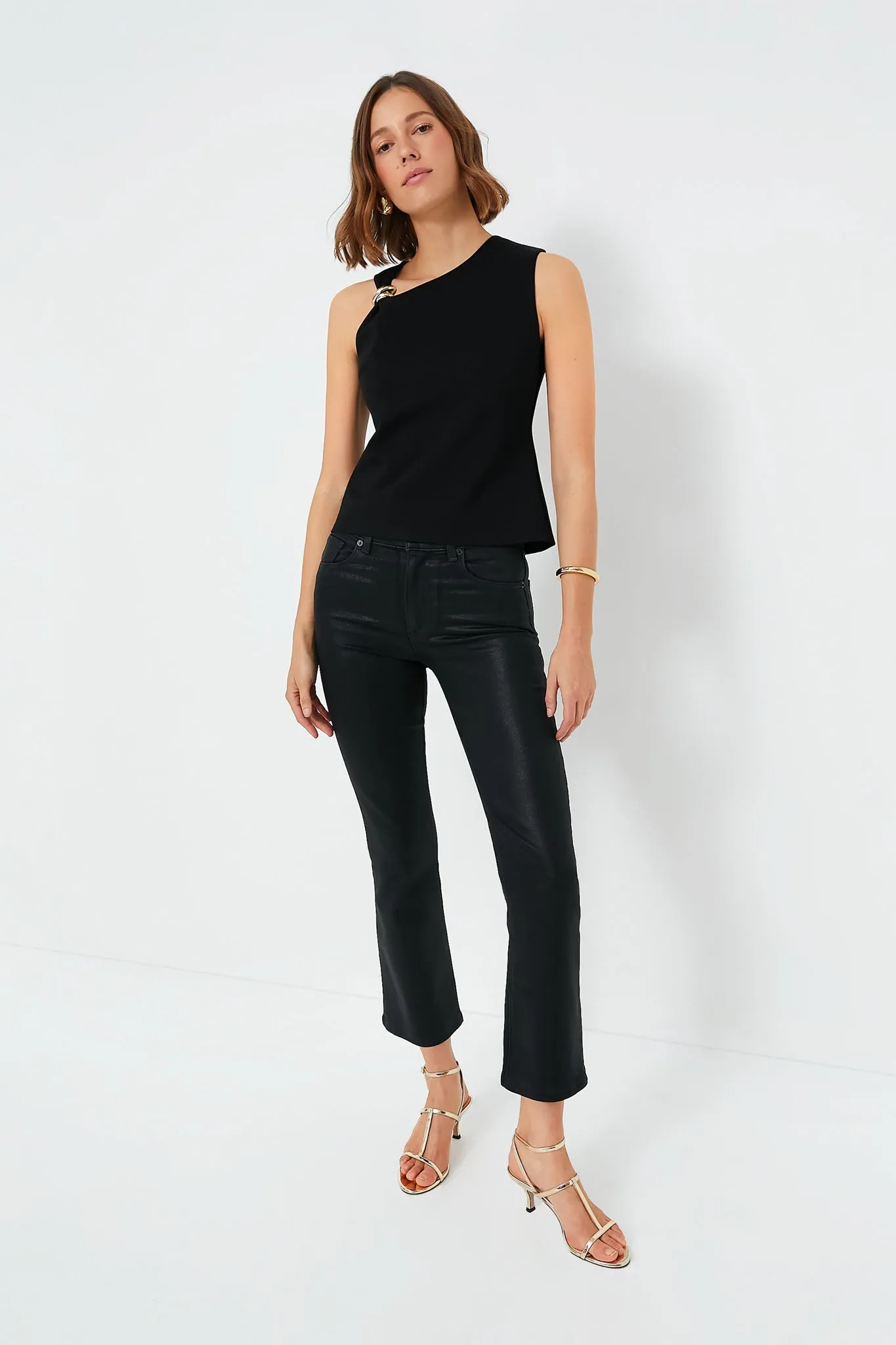 Black Asymmetrical Angelique Top