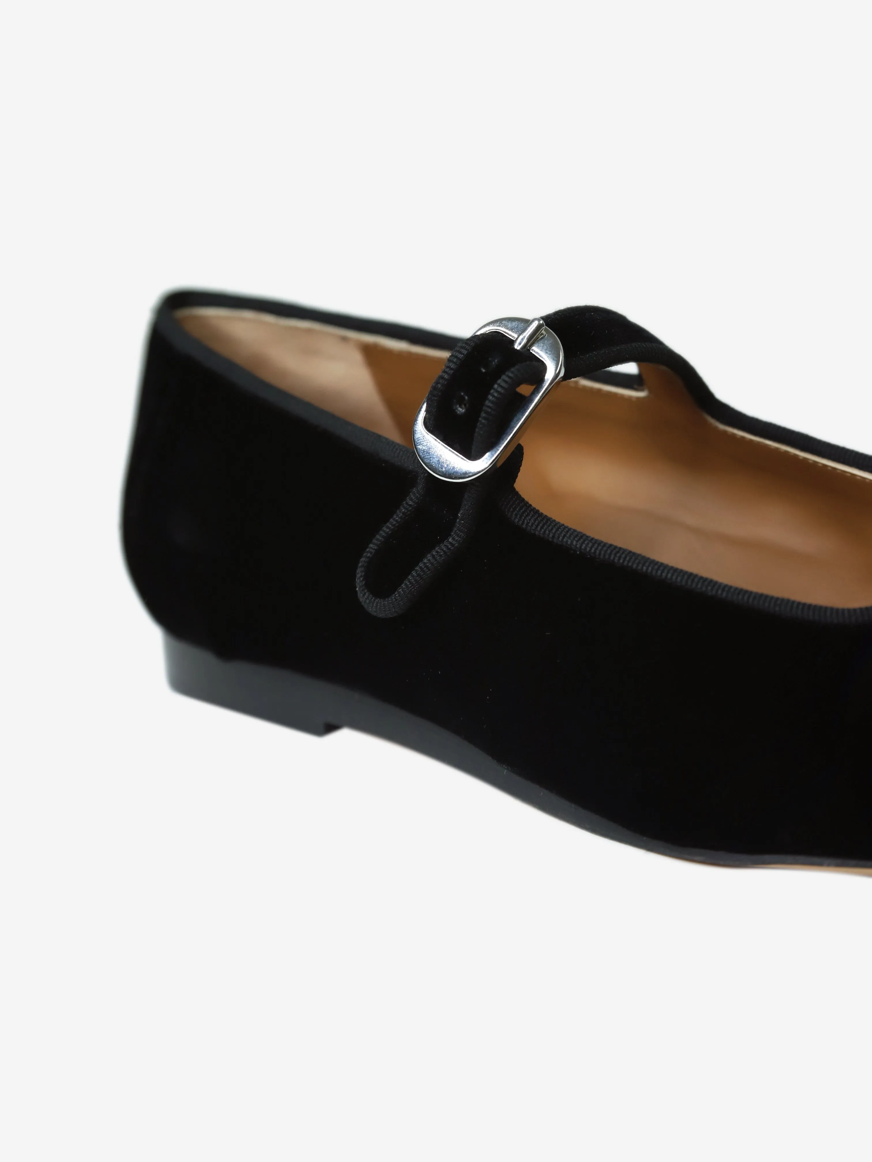 Black velvet Mary Jane ballet flats - size EU 41