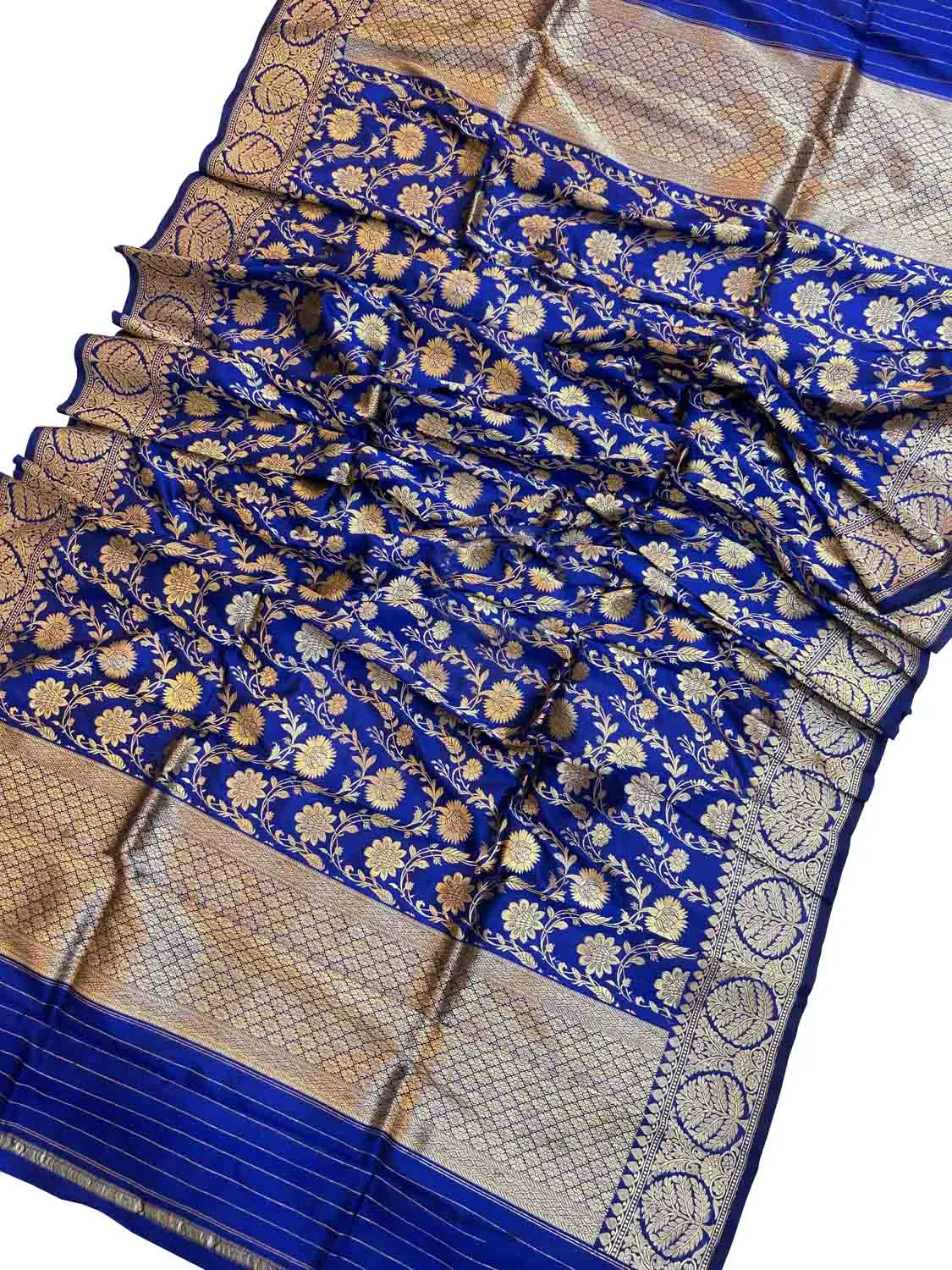 Blue Banarasi Katan Silk Jaal Dupatta