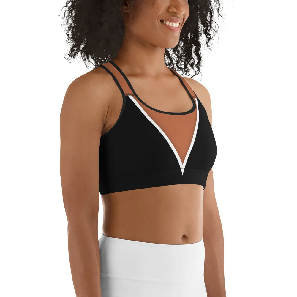 Bold Cut Outs Medium Brown Sports Bra