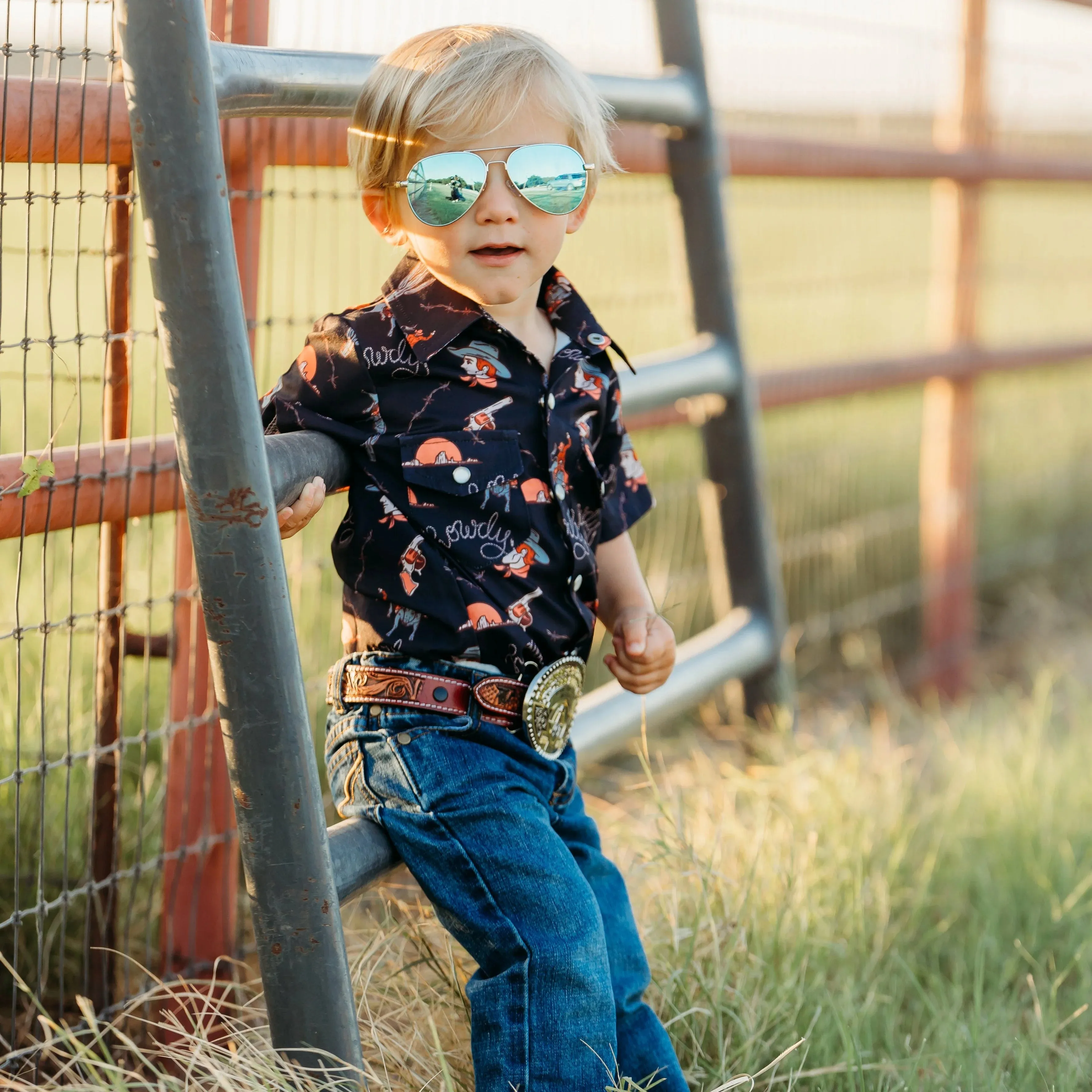 Boy's Shea Baby YeeHaw Pearl Snap Onesie