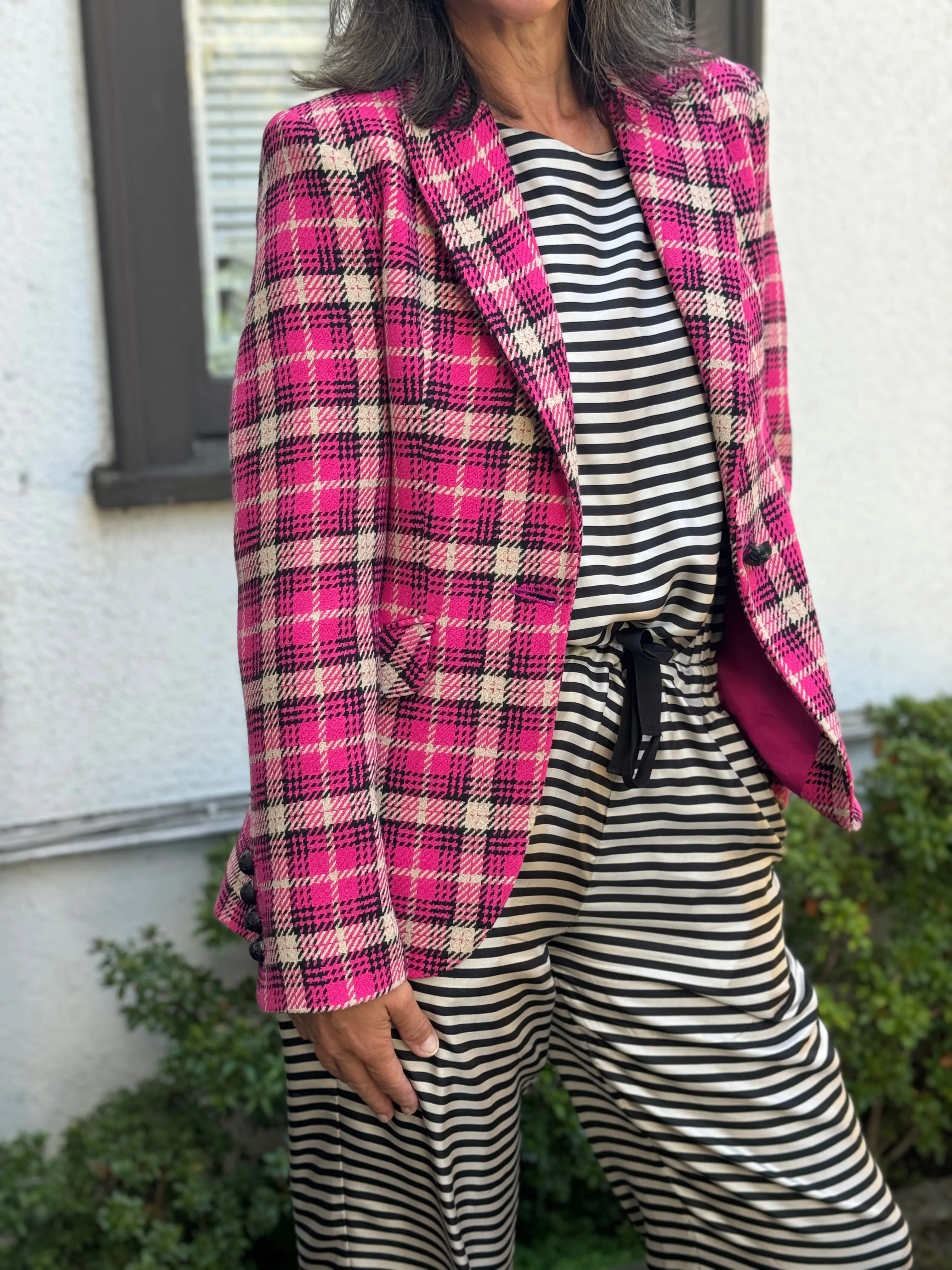 CAMPO Fuchsia Checker Blazer