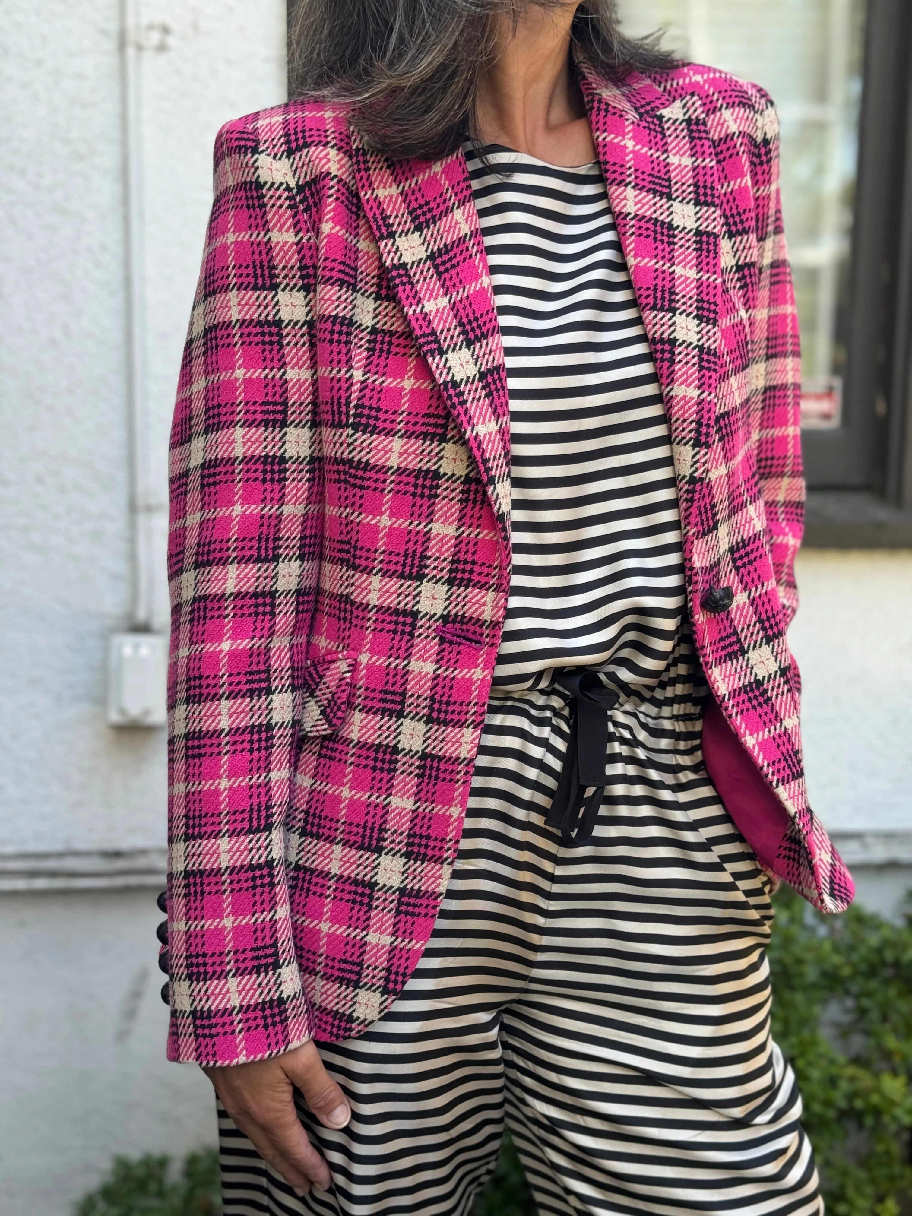 CAMPO Fuchsia Checker Blazer