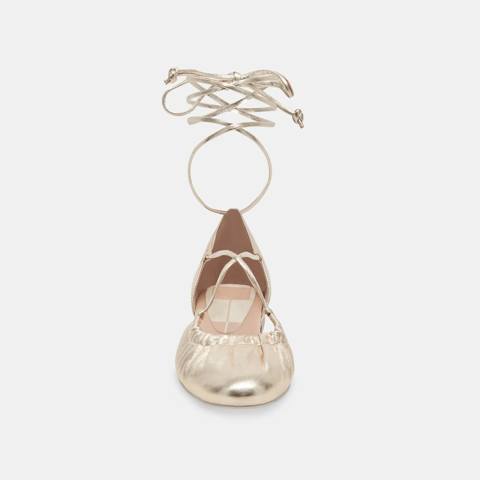 CANCUN BALLET FLATS LIGHT GOLD METALLIC LEATHER