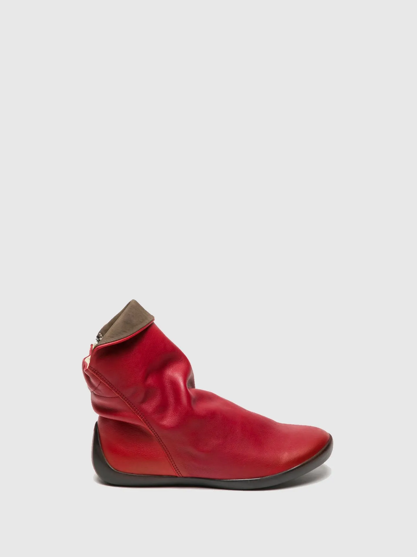 Crimson Zip Up Ankle Boots