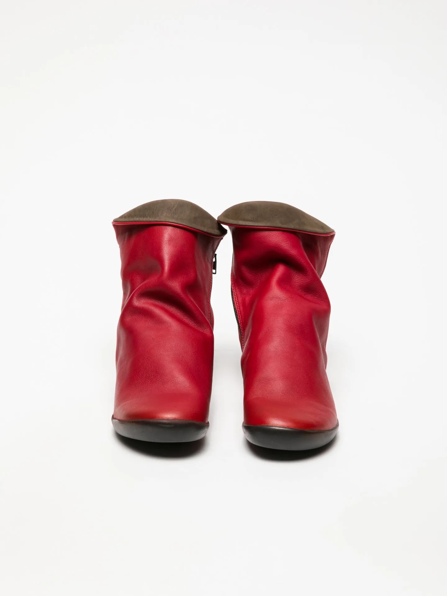 Crimson Zip Up Ankle Boots