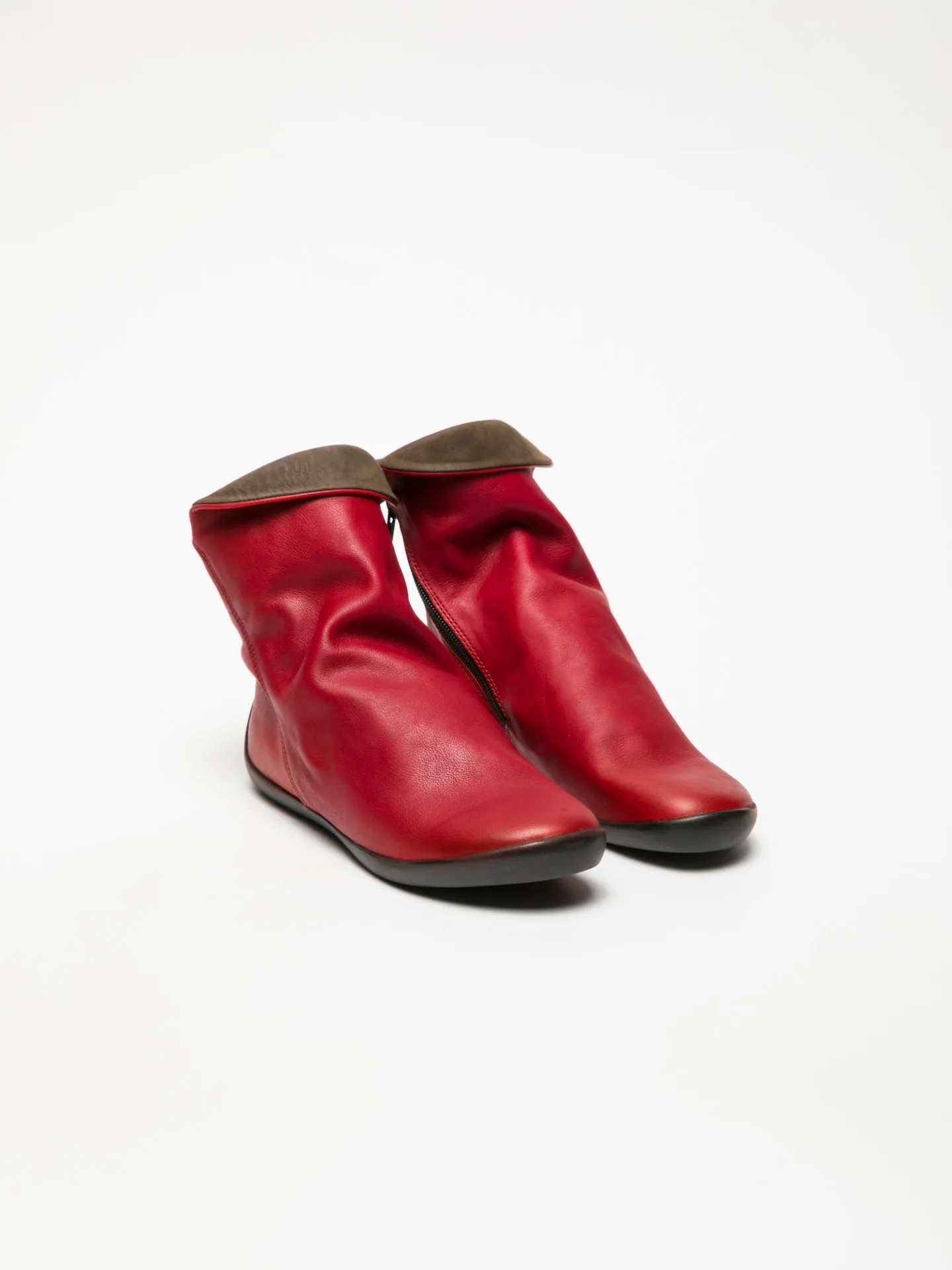 Crimson Zip Up Ankle Boots