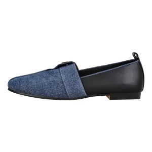 Denim Round Toe Flats