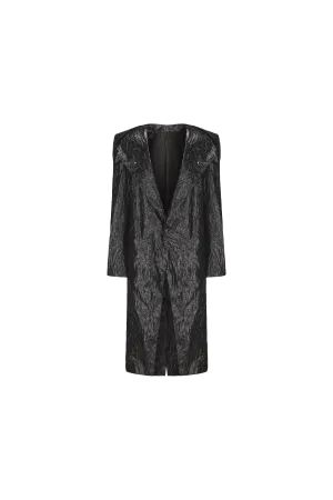 Disark Anniversary Limited Edition Textured Pleated Shoulder Pad Hooded Coat