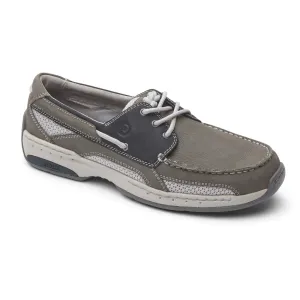 Dunham Men's Captain Boat Shoe - Grey/Navy Nubuck