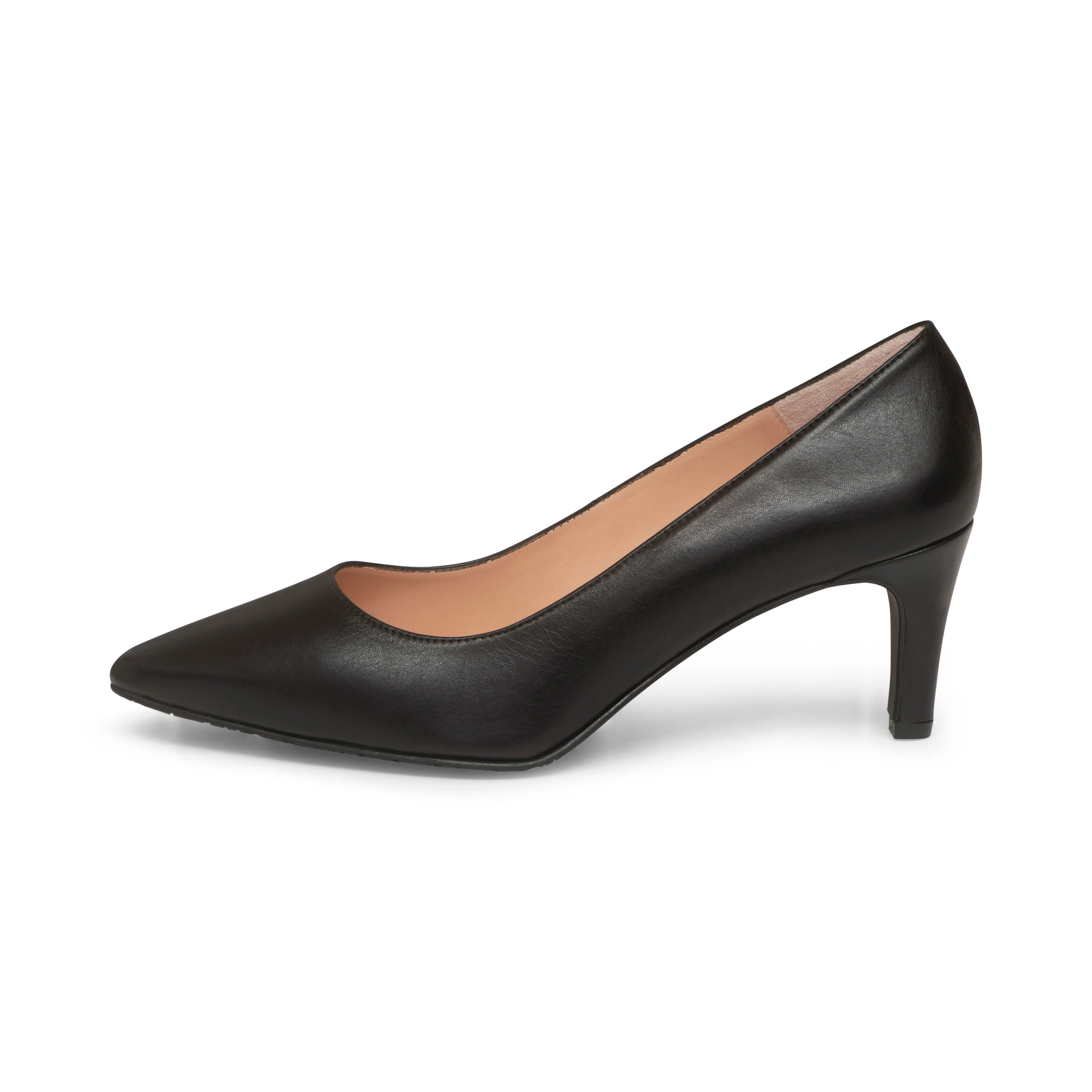 Eve Wide Fit Court Shoe – Black Leather