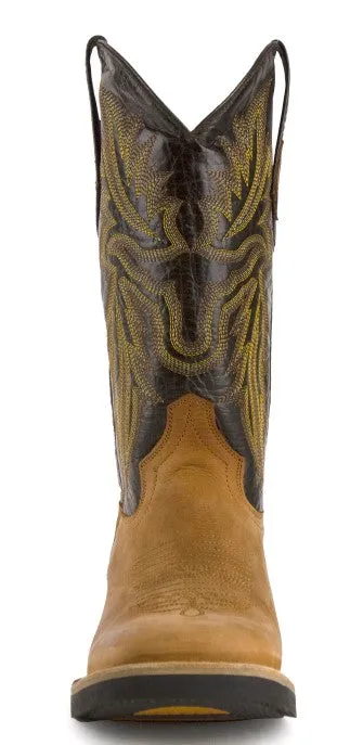 Ferrini Mens Maverick 1509310 Handcrafted Two tone Brown Cowboy Boots