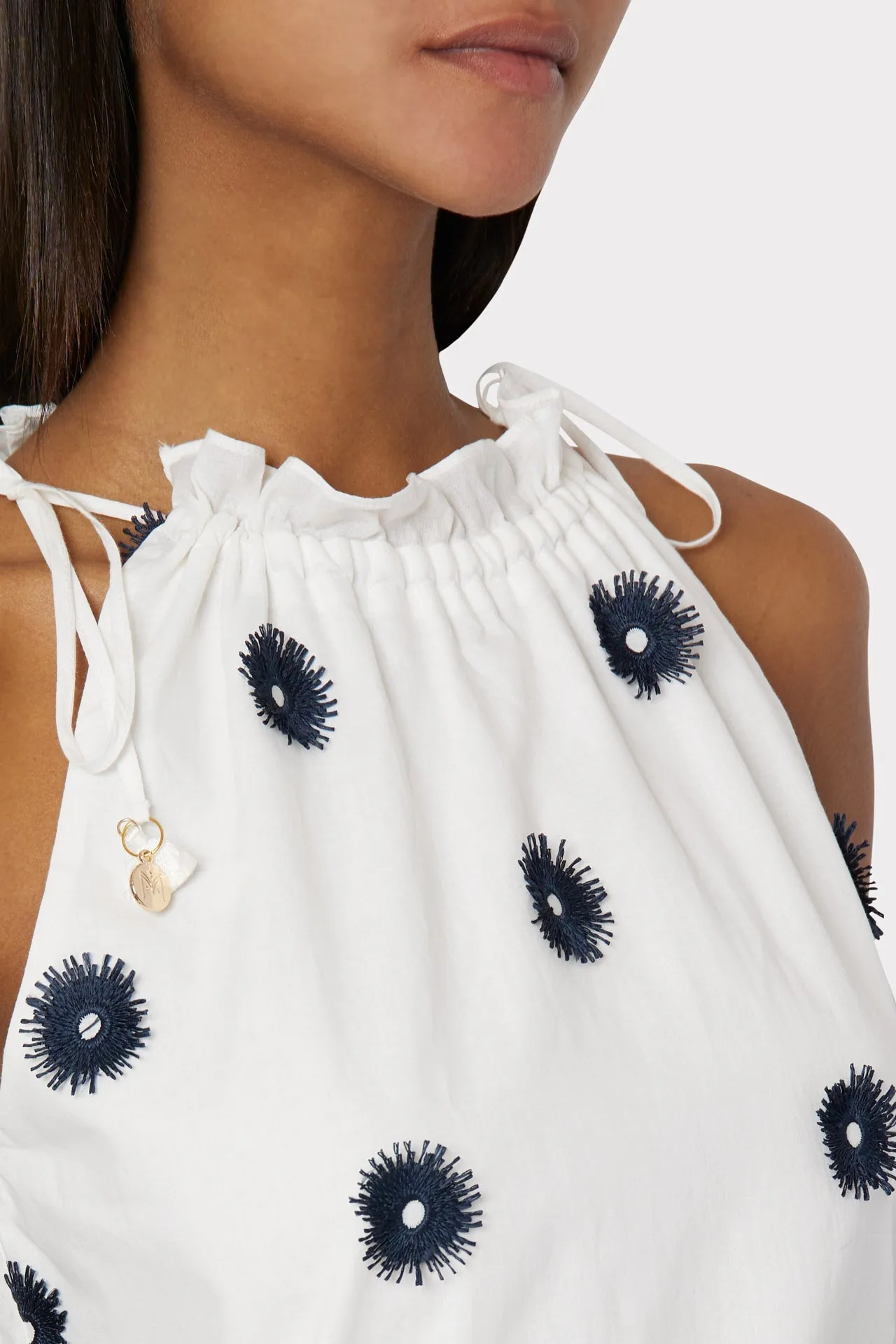 Flora Pom Pom Embroidered Dress