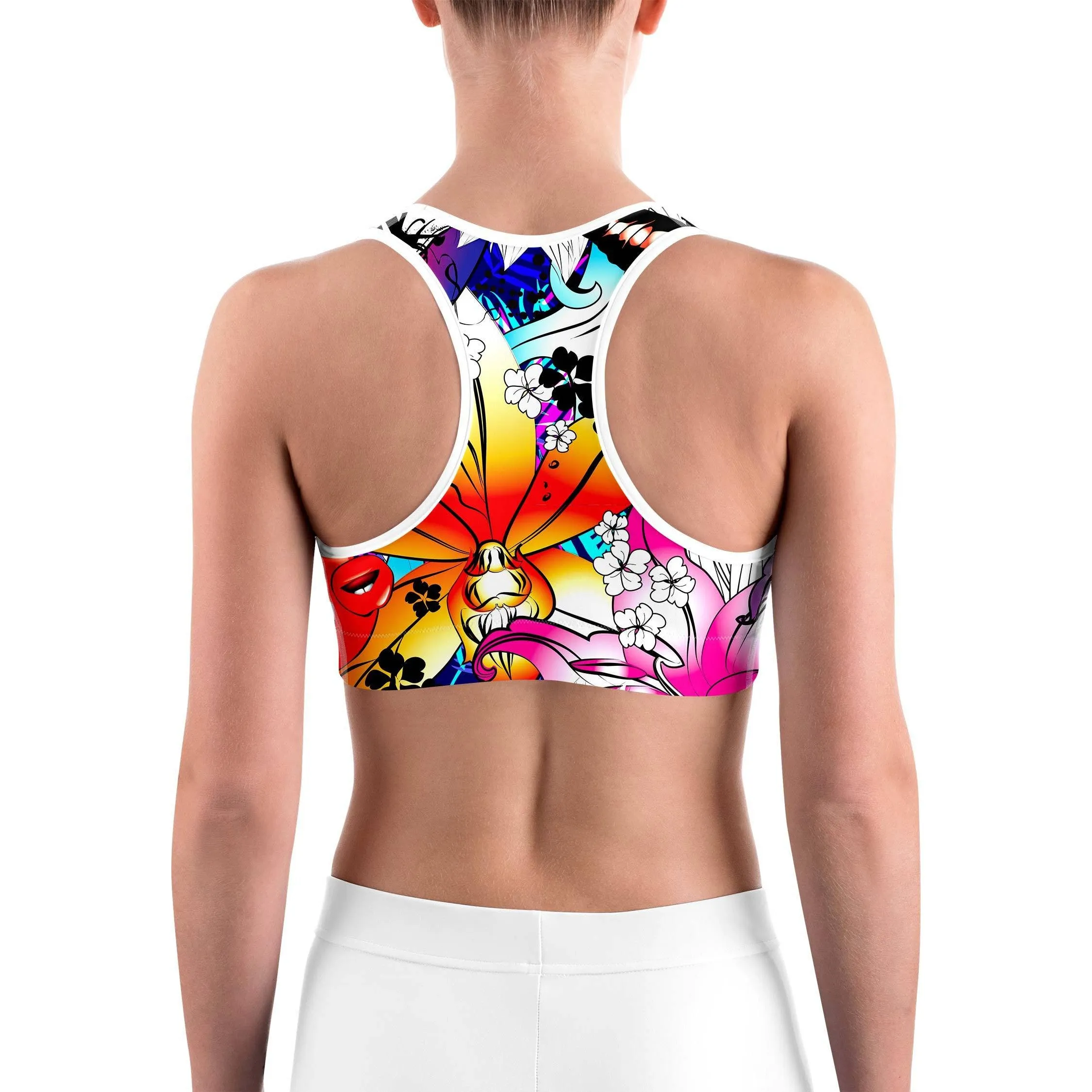 Flowers and Tats Rave Sports bra