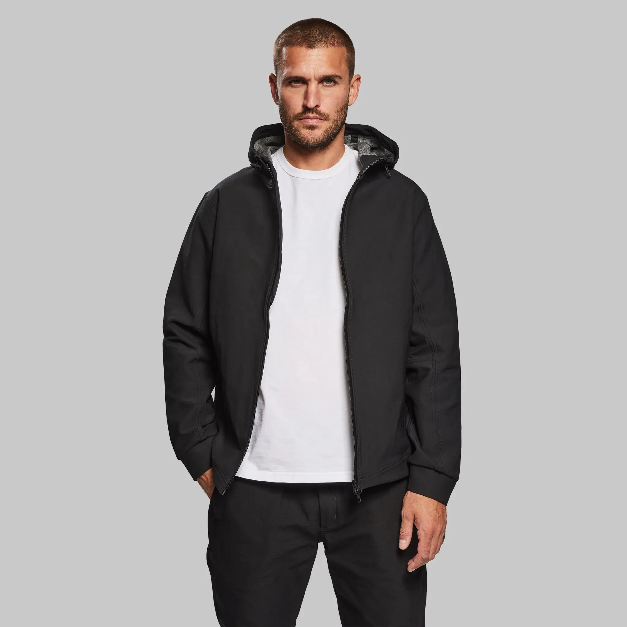 Black, Indestructible Hooded Jacket - Enhanced Durability Edition