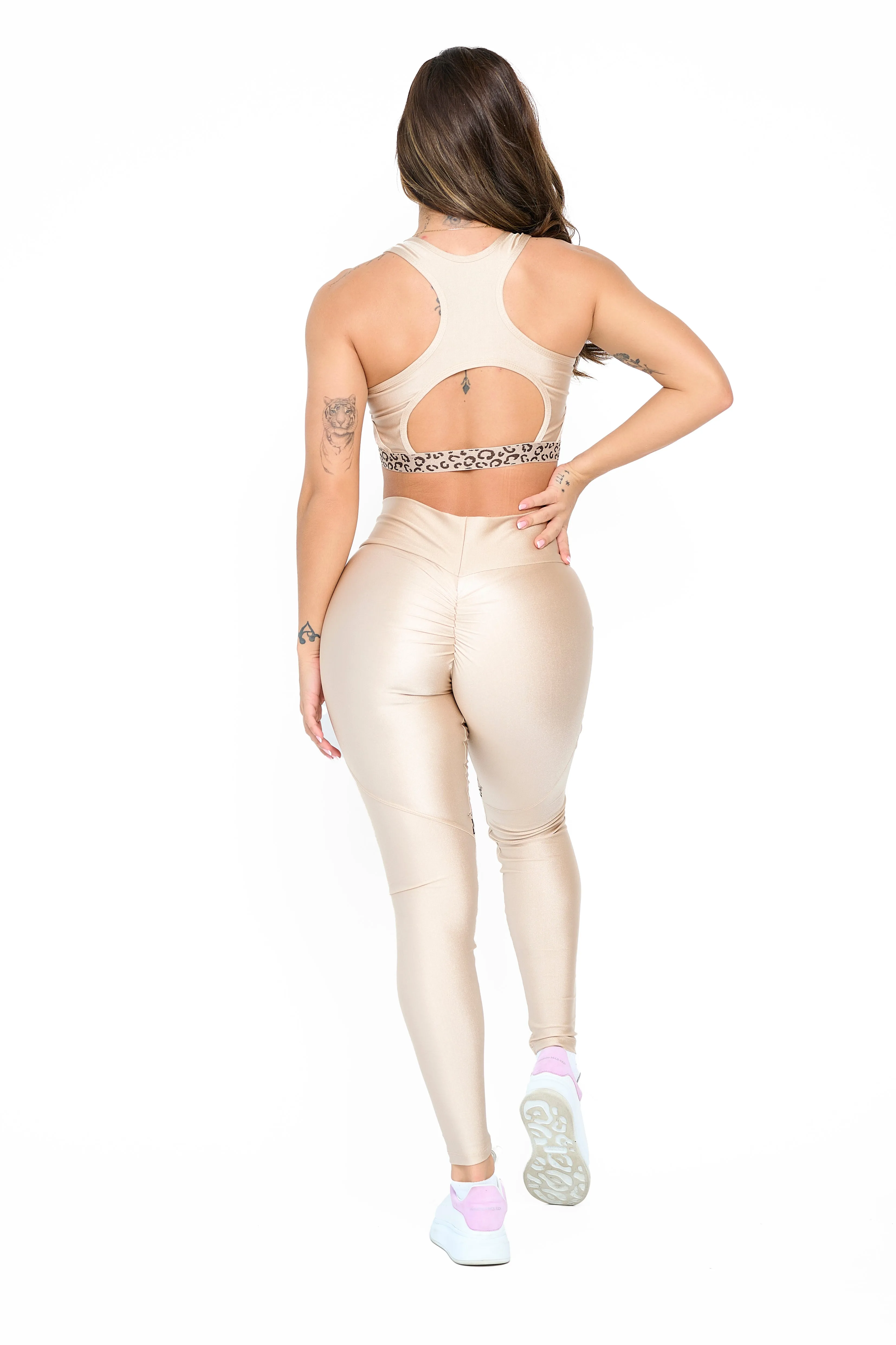 Leopard Dourado Light Supplex  Leggings