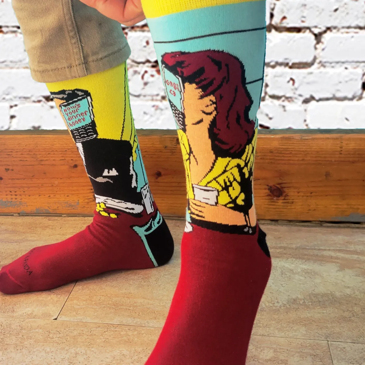 Modern Date and the New Normal Socks from the Sock Panda (Adult Large - Men's Shoe Sizes 8-12)