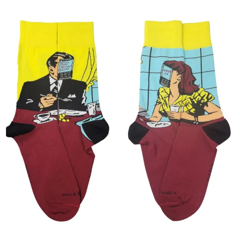 Modern Date and the New Normal Socks from the Sock Panda (Adult Large - Men's Shoe Sizes 8-12)