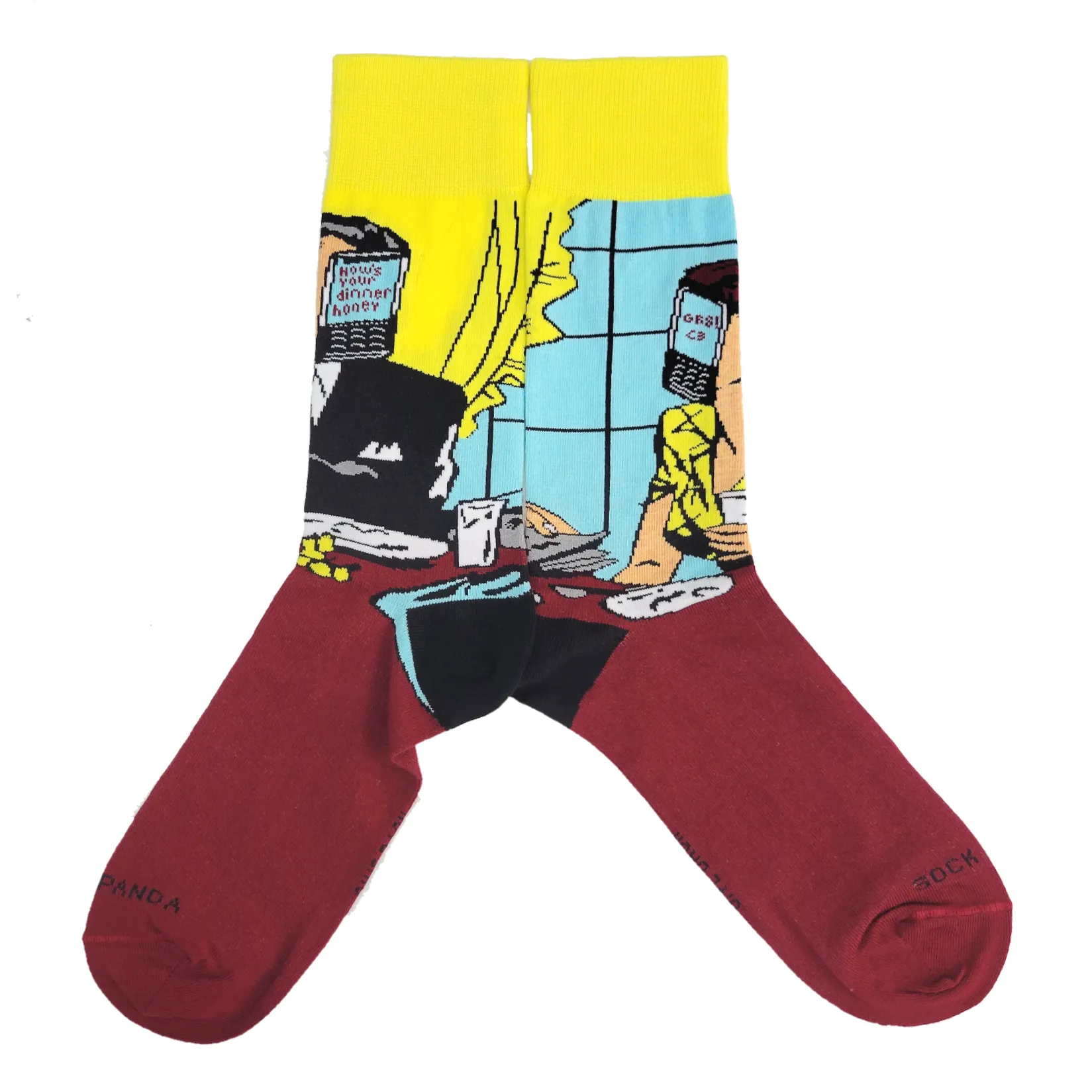 Modern Date and the New Normal Socks from the Sock Panda (Adult Large - Men's Shoe Sizes 8-12)