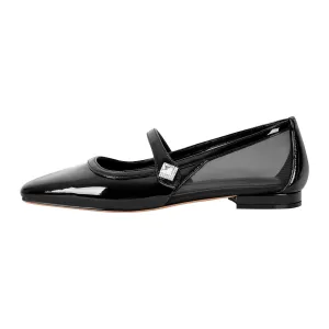 Patent Square Toe Mary Jane Flats