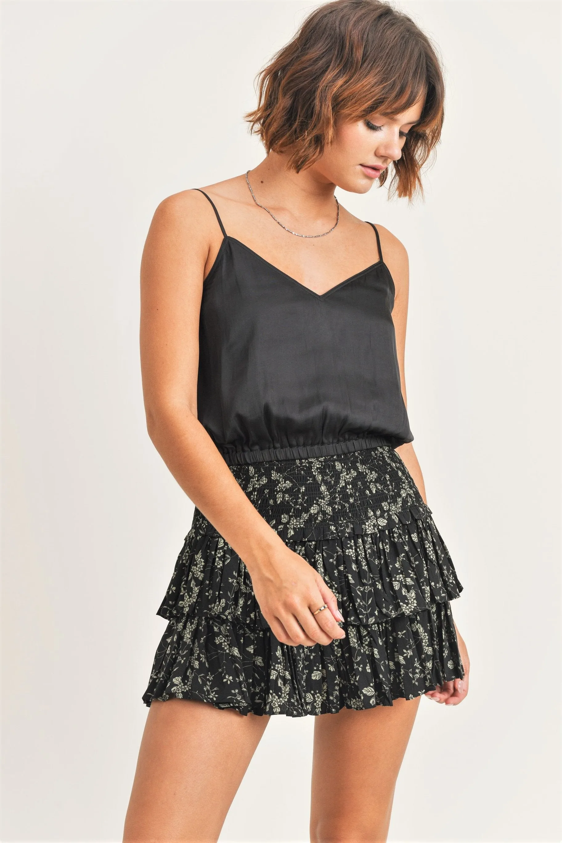 Reset By Jane Silky Cropped Tank With Adjustable Straps Silky Amore Top