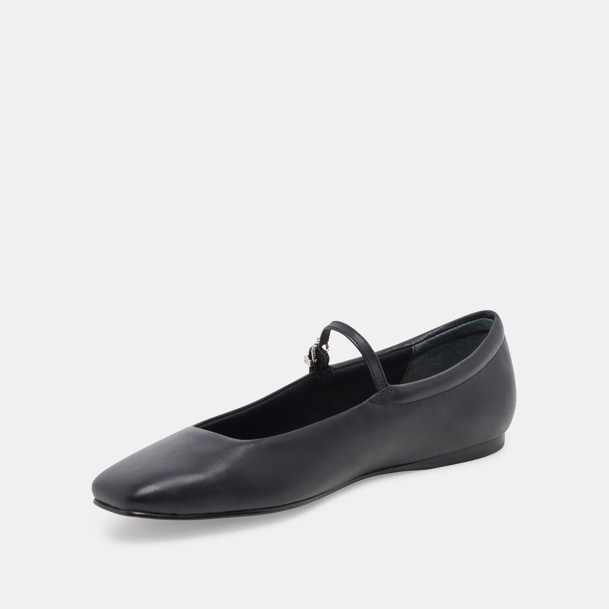 REYES BALLET FLATS BLACK LEATHER - re:vita