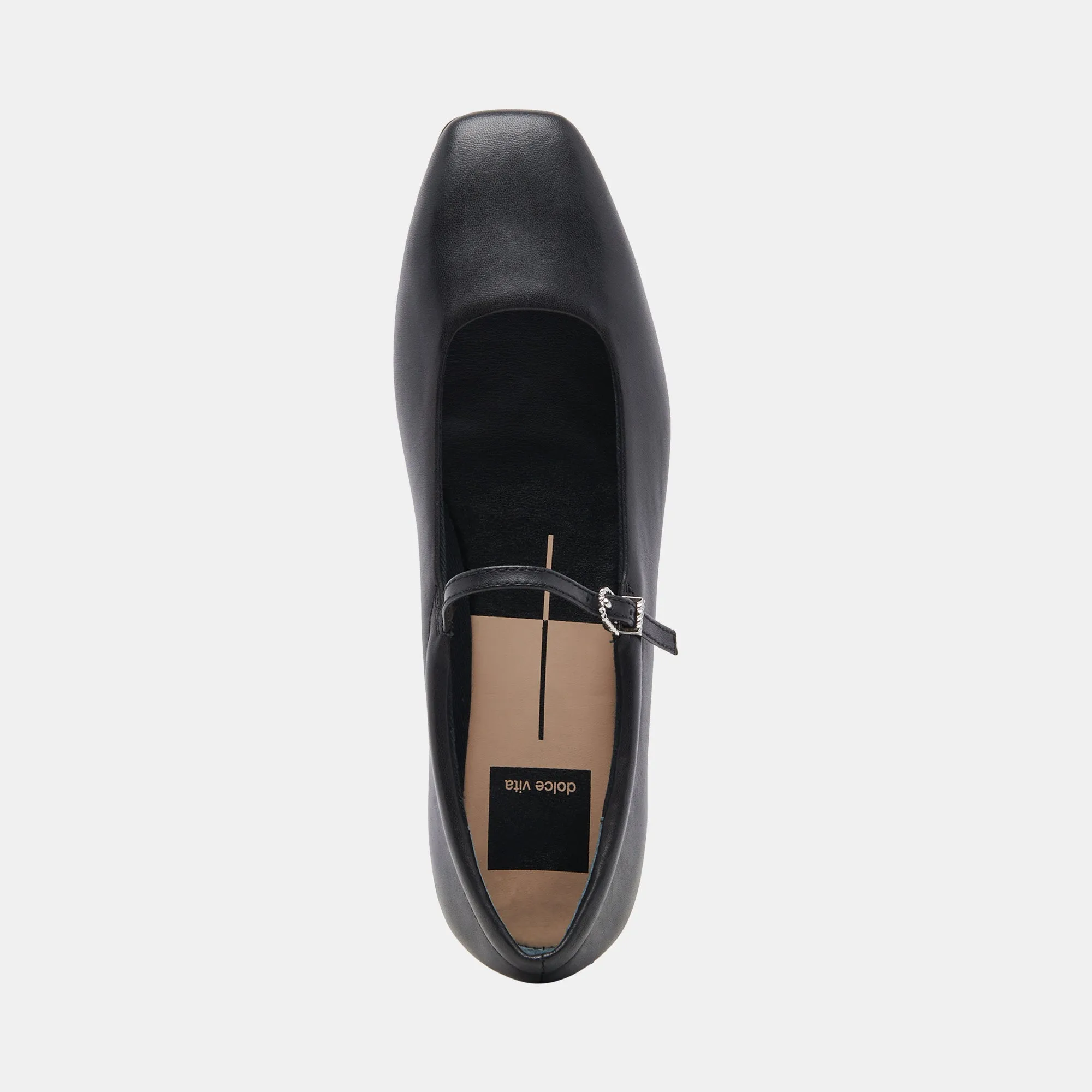 REYES BALLET FLATS BLACK LEATHER - re:vita