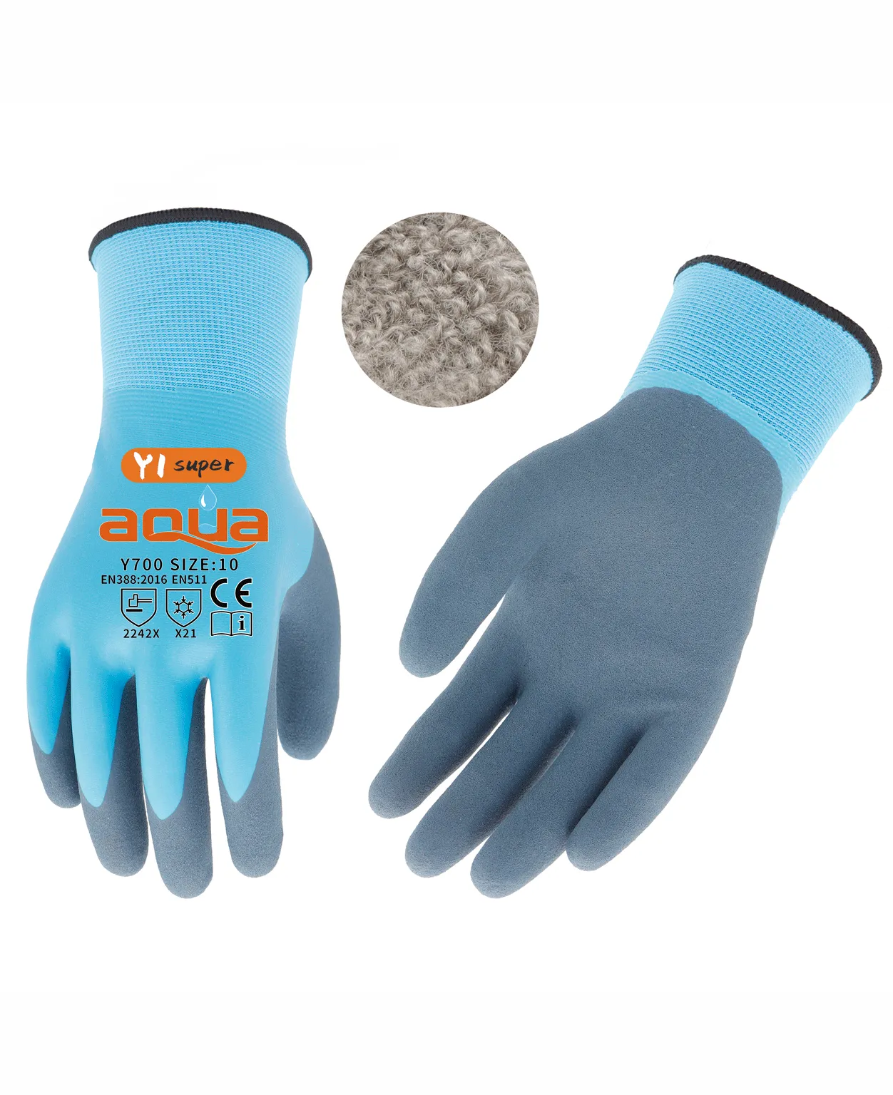 Waterproof Thermal Work Gloves - Blue